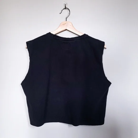Black Kaviar Graphic Sleeveless Crop Top Upcycled - Picture 5 of 7